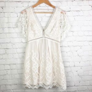 TOBI Lina Rose Lace Skater Dress
